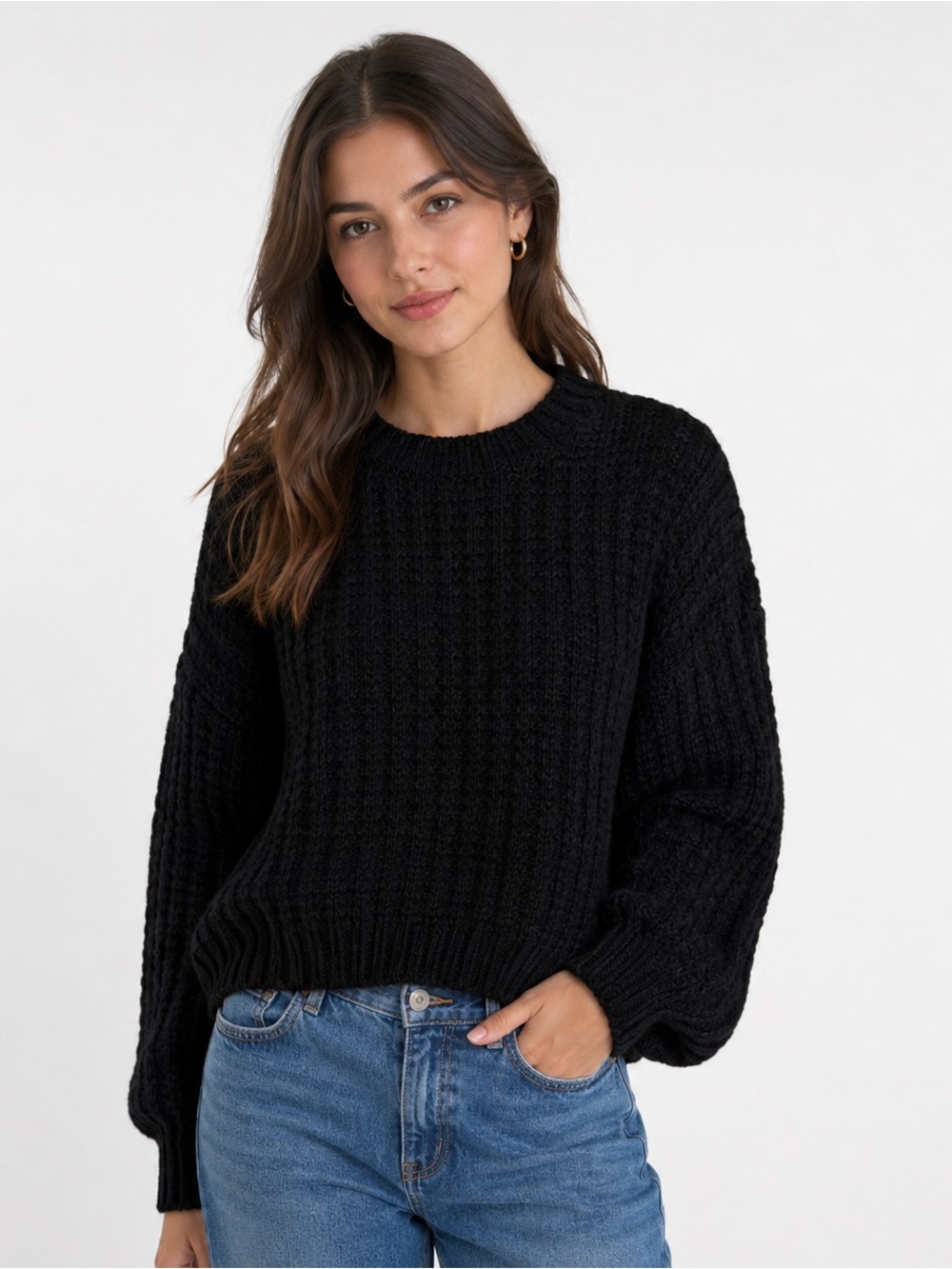 Melrose & Market Cableknit Sweater Black